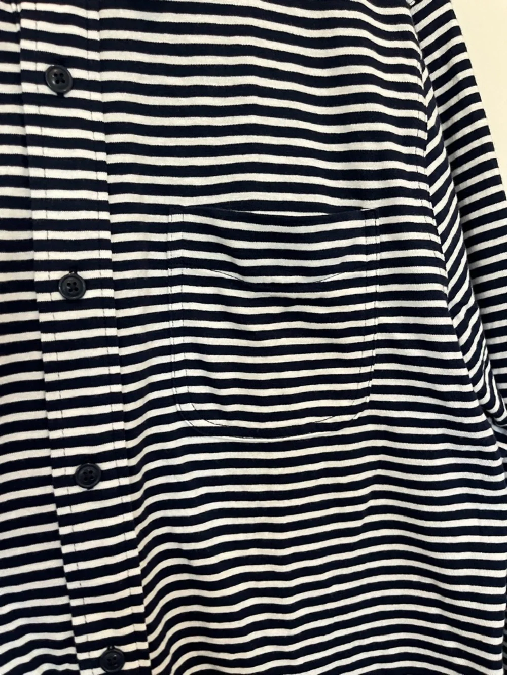 J Crew stripped cotton coastal nautical preppy stretchy office long sleeve shirt